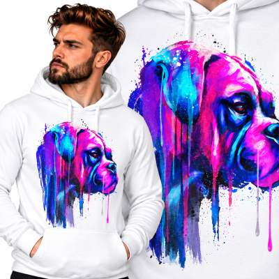 BLUZA Z KAPTUREM ZWIERZĘTA  BOXER